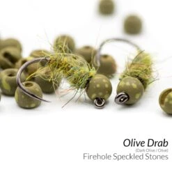 Firehole Round Speckled Tungsten Stones -Fishing Sales Shop firehole round speckled tungsten stones olive drab 2 0 mm 15482641809471 5000x