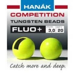 Hanak Fluo+ Slotted Tungsten Beads 20 Pack -Fishing Sales Shop hanak fluo slotted tungsten beads 20 pack chartreuse 2 mm 23675784720 5000x