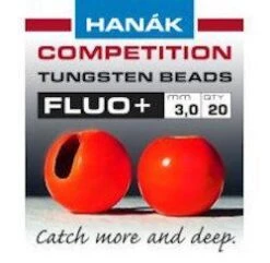Hanak Fluo+ Slotted Tungsten Beads 20 Pack -Fishing Sales Shop hanak fluo slotted tungsten beads 20 pack red 2 mm 23675784656 5000x