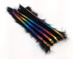 Hareline Bling Rabbit Strips -Fishing Sales Shop hareline bling rabbit strips black with holo rainbow accent bls11h 28836508598335 5000x