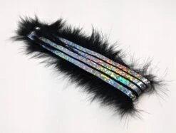 Hareline Bling Rabbit Strips -Fishing Sales Shop hareline bling rabbit strips black with holo silver accent bls11j 28836510171199 5000x