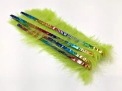 Hareline Bling Rabbit Strips -Fishing Sales Shop hareline bling rabbit strips chartreuse with holo rainbow accent bls54h 28836518527039 5000x