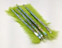 Hareline Bling Rabbit Strips -Fishing Sales Shop hareline bling rabbit strips chartreuse with holo silver accent bls54j 28836520689727 5000x