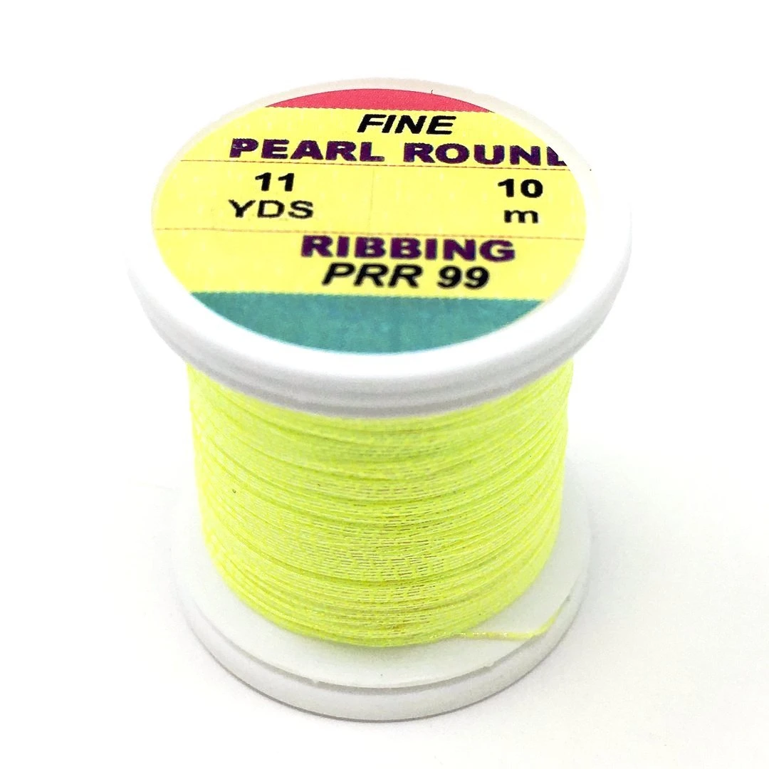 Hends Pearl Round Ribbing Tinsel- 11 Yard Spool 3 Hends Pearl Round Ribbing Tinsel- 11 Yard Spool